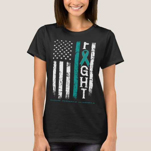Tourette Syndrome Warrior US Flag T-Shirt (Vorderseite)