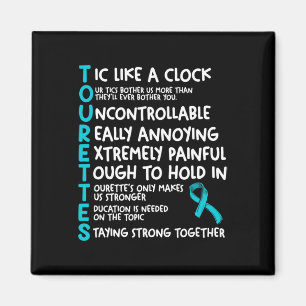 Tourettes bedeutet Aquamarines Ribbon Tourette Syn Magnet