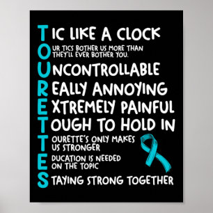 Tourettes bedeutet Aquamarines Ribbon Tourette Syn Poster