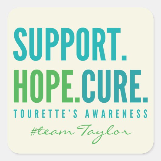 Tourette's Custom Support Hoffnung Aufkleber heile (Vorderseite)