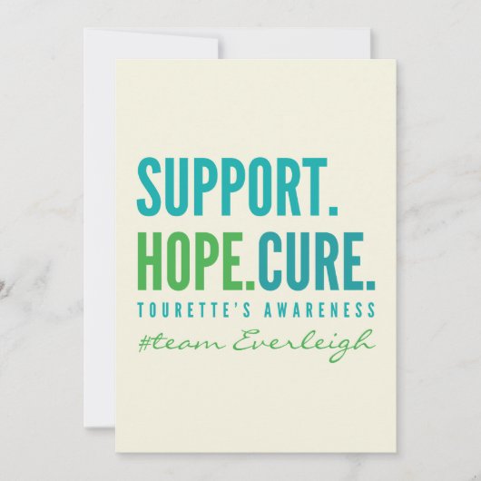 Tourettes Custom Support Hoffnung heilen Ankündigu Einladung (Vorderseite)