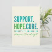 Tourettes Custom Support Hoffnung heilen Ankündigu Einladung (Stehend Vorderseite)