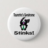 Tourettes-Syndrom Stinks Skunk Awareness Design Button (Vorderseite)