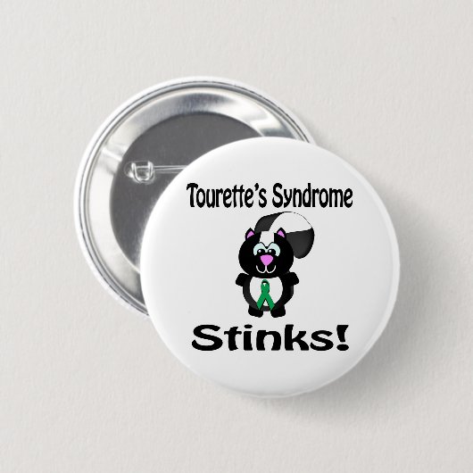 Tourettes-Syndrom Stinks Skunk Awareness Design Button (Vorne & Hinten)