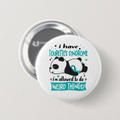 Tourette's Syndrome Awareness Month Ribbon Geschen Button (Vorne & Hinten)