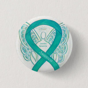 Tourettes Syndrome Awareness Ribbon Angel Button