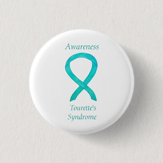 Tourettes Syndrome Awareness Ribbon Custom Button (Vorderseite)