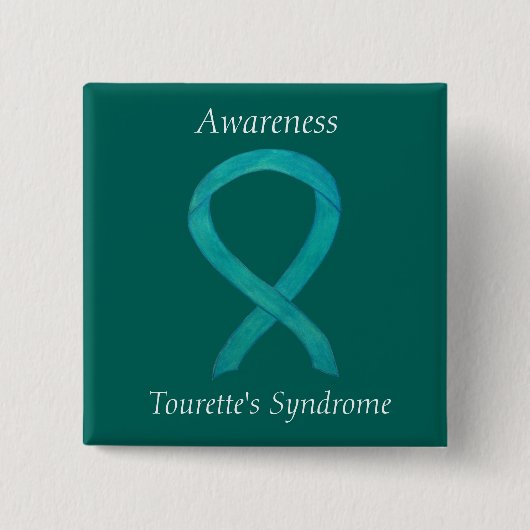 Tourettes Syndrome Awareness Ribbon Custom Button (Vorderseite)