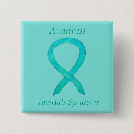 Tourettes Syndrome Awareness Ribbon Custom Button (Vorderseite)