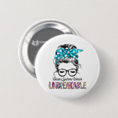 Tourette's Syndrome Awareness Ribbon Support Gesch Button (Vorne & Hinten)