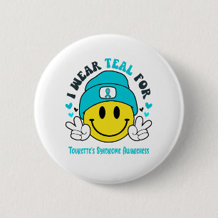Tourette's Syndrome Awareness Ribbon Support Gesch Button