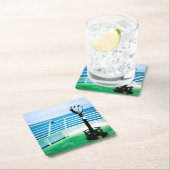 Tourist Binokular Rechteckiger Pappuntersetzer (Vor Ort)