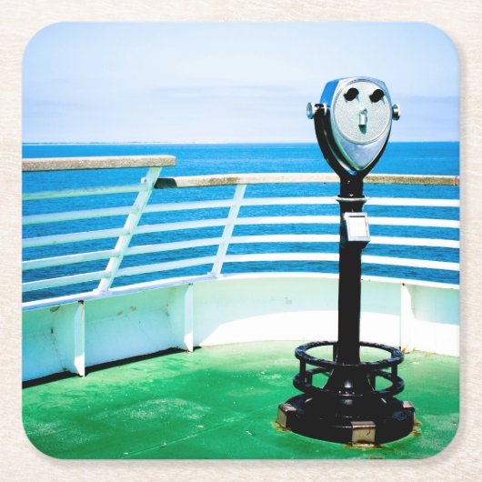 Tourist Binokular Rechteckiger Pappuntersetzer (Vorderseite)