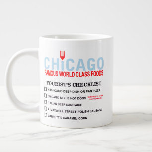 Tourist Checkliste für berühmte Chicago Foods Jumbo-Tasse