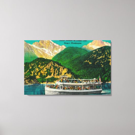 Tourist-Dampfbad am See Diablo, Skagit Leinwanddruck (Vorderseite)