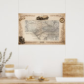 Tourist Road Map of the Westside of Los Angeles  Poster (Küche)