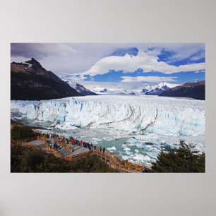 Touristen, die Gletscher betrachten Poster