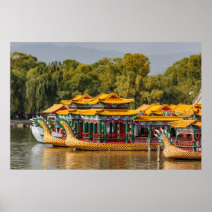 Touristen-Dragon-Boote Kunming-See Poster