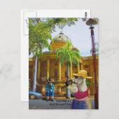 Touristen im Zollhaus Postkarte (Vorne/Hinten)