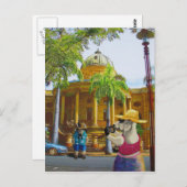 Touristen im Zollhaus Postkarte (Vorne/Hinten)