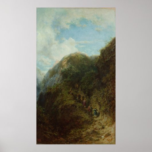 Touristen in den Bergen Poster (Vorne)