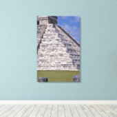 Touristen klettern Treppe von El Castillo, Stein Leinwanddruck (Insitu (Holzboden))