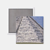 Touristen klettern Treppe von El Castillo, Stein Magnet (Vorderseite/Rückseite)