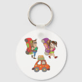 Touristen mit Rucksäcken Reisen Schlüsselanhänger (Vorderseite)