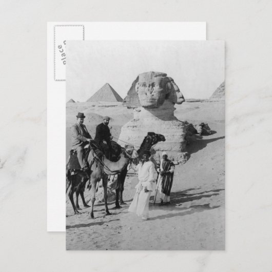 Touristen mit Sphinx Postkarte (Vorne/Hinten)