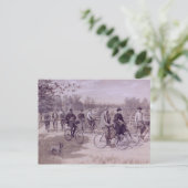 Touristen reiten Fahrräder Postkarte (Stehend Vorderseite)