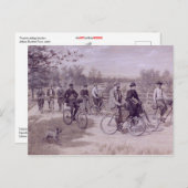 Touristen reiten Fahrräder Postkarte (Vorne/Hinten)