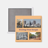 Touristenattraktionen Georgien Magnet (Vorderseite/Rückseite)