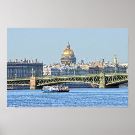 Touristenboot, Neva River, St. Petersburg, Russlan Poster