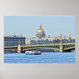 Touristenboot, Neva River, St. Petersburg, Russlan Poster