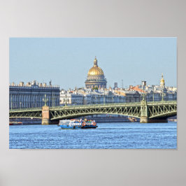 Touristenboot, Neva River, St. Petersburg, Russlan Poster