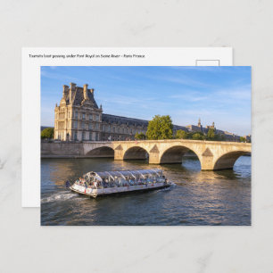 Touristenboot unter Pont Royal - Paris Postkarte