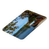 Touristenboote im Bled-See im Herbst Magnet (Linke Seite)