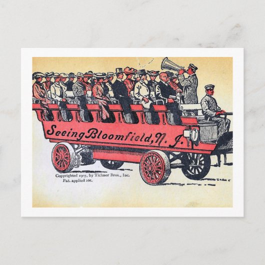 Touristenbusse, Bloomfield, NJ Vintag Postkarte (Vorderseite)