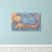 Touristenkarte Auto Cape Cod Leinwanddruck (Insitu (Holzboden))