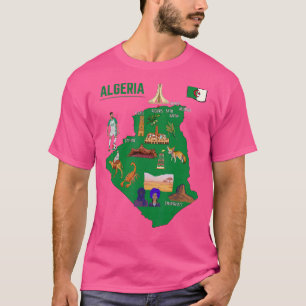Touristenkarte der wichtigsten algerischen Städte T-Shirt