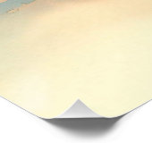 Touristenmädchen sieht Sonnenuntergang an Poster (Ecke)