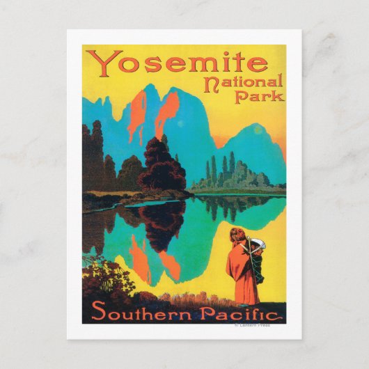 Touristenplakat - Yosemite Nat'l Park, CA Postkarte (Vorderseite)