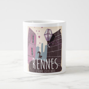 Touristenposter Rennes France Jumbo-Tasse