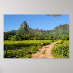 Touristenradfahren auf dem Poster "Moorea"