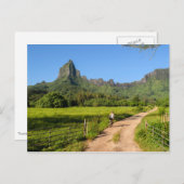 Touristenradfahren auf der Postkarte von Moorea (Vorne/Hinten)