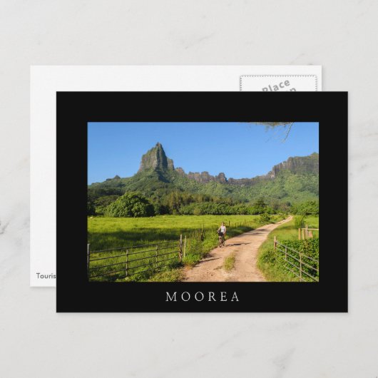 Touristenradfahren auf der schwarzen Postkarte von (Vorne/Hinten)