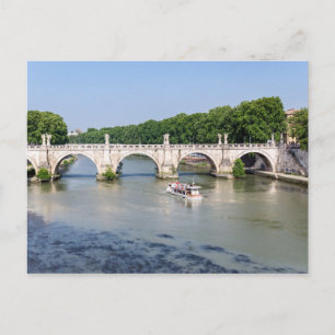 Touristische Bootspässe unter Ponte Sant'Angelo -  Postkarte