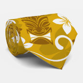 Touristische Tiki Krawatte in gelber, cooler Tiki (Gerollt)