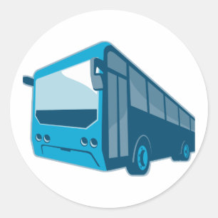 touristischer Shuttlebuszug Retro Runder Aufkleber