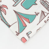 Touristisches Pastellmuster Fleecedecke (Ecke)